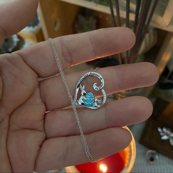 “I Love You Forever And Always” Bunny Sterling Silver Necklace - Picture 4 of 4